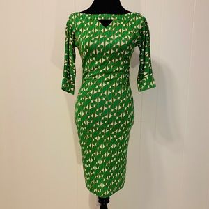Abstract print silk dress